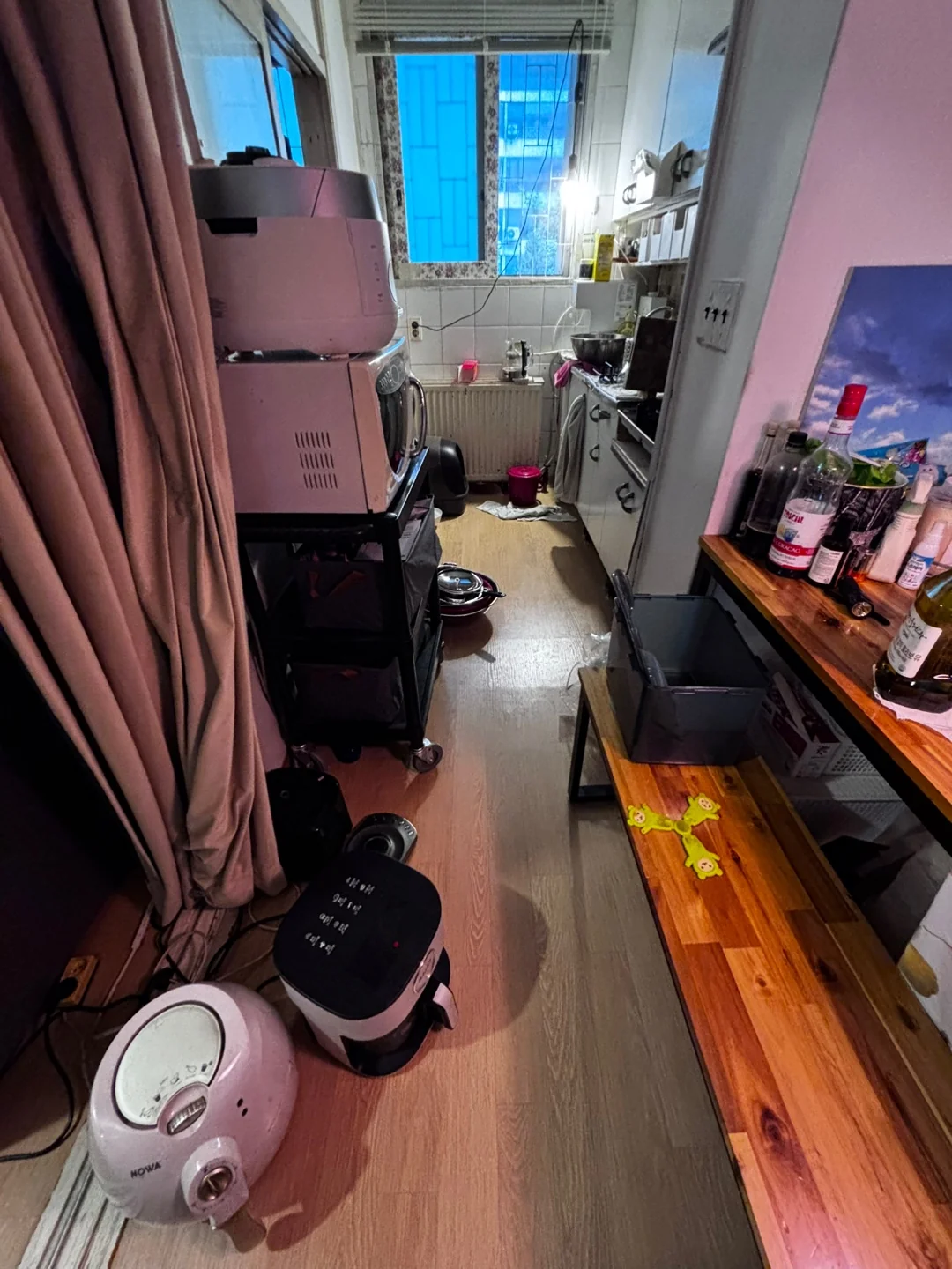 정리 전 주방의 수납 상태